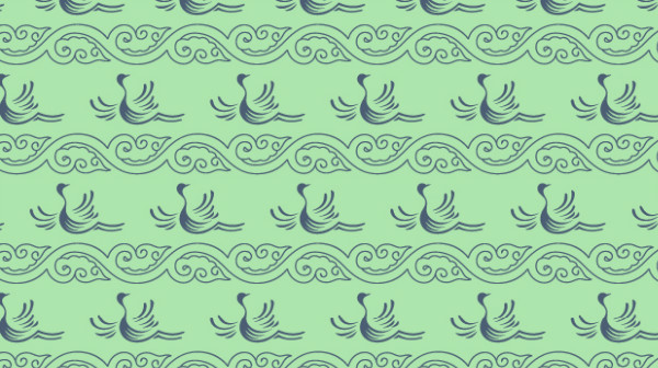 中國傳統(tǒng)唐代服飾狩獵紋圖案四，矢量素材